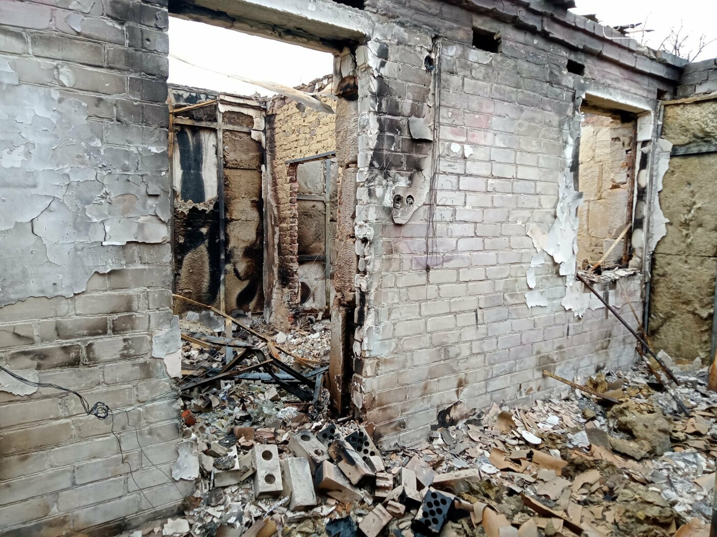 Будинок Сергія Горобця після обстрілів росіянами