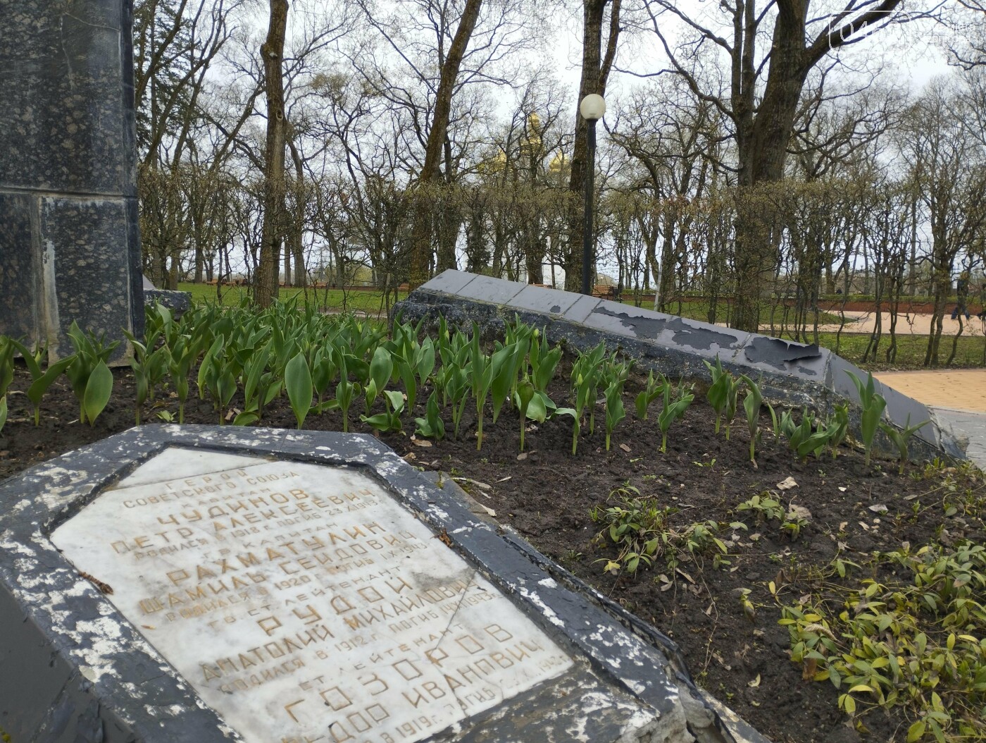 Від пам'ятника відкривається вид на інші пам'ятки Чернігова, зокрема, Спасо-Преображенський собор УПЦ МП