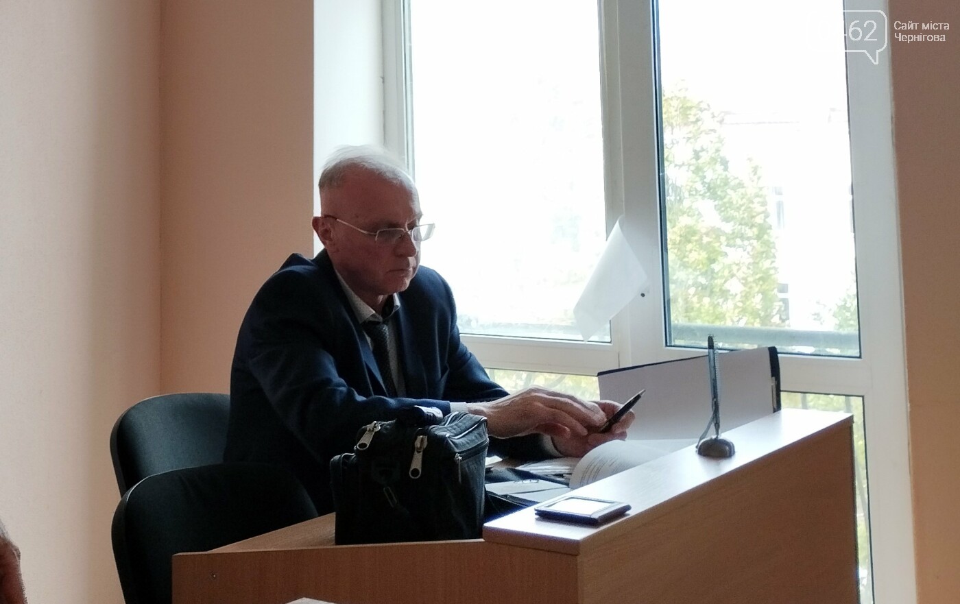 Адвокат Микола Скумін під час судового засідання