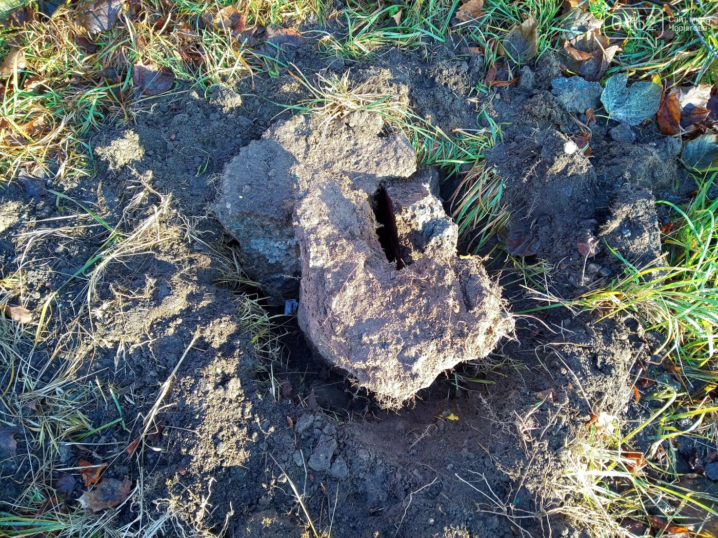 Земля на місці, де стояв стенд Гнідашу