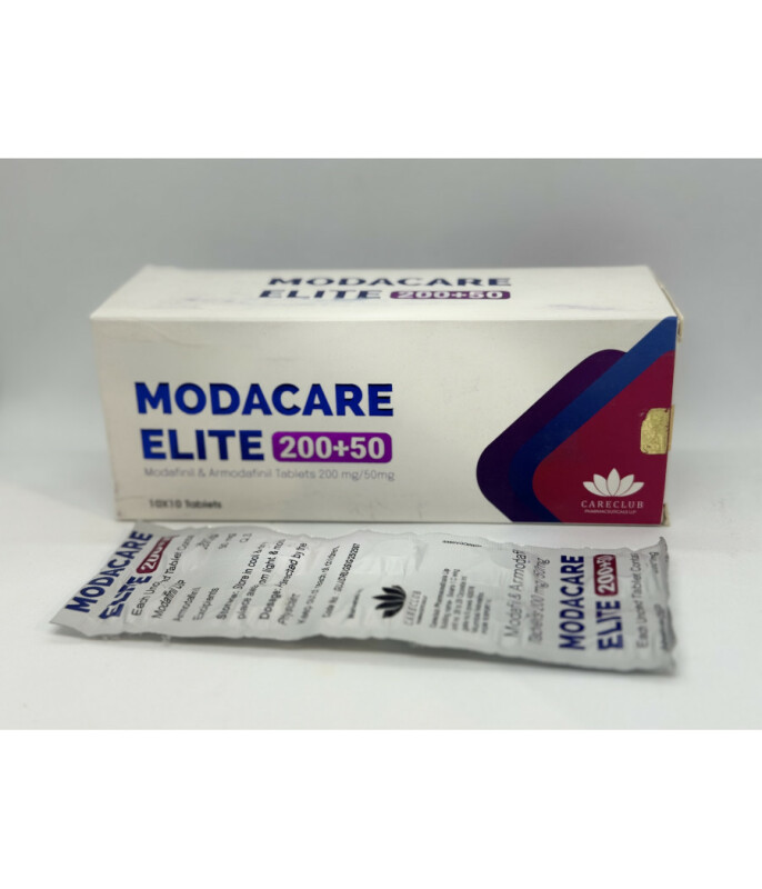 Модафинил 200мг + Армодафинил 50мг Modacare ELITE 250 mg 10 tab CARECLUB