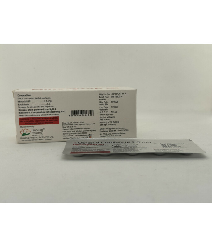 Миноксидил Minoxidil Minoxytop 2,5 мг 10 таб Healing Pharma - Зображення 1