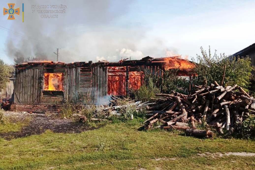 Діти гралися з вогнем: на Чернігівщині горіли два будинки, авто, паркан та стовпи, фото-5