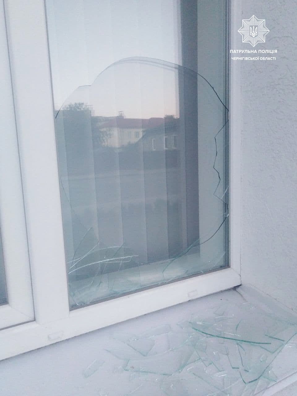 В адміністративному суді Чернігова хлопець розбив вікно (ФОТО)