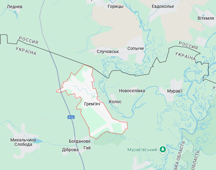 Грем'яч на Google-мапі скриншот